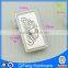 Q-1993 custom metal tags for handbags silver rectangle shape plate