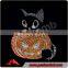 Pumpkin Cat Happy Halloween Hotfixed Rhinestone Motif Wholesale for T-shirts