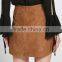 Bonvatt Fashion sexy high waist belt suede package hip skirt