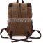 Mens Large Vintage Canvas Leather Backpack School Laptop Bag Hiking Travel Rucksack