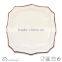 embossed square shape stoneware dinnerware plate
