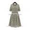 2016 Spring Red and Blue Tantan Print Women Plaid Flannel Shirt Dresses