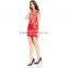 2017 Embroidered Red Cloth Woman Model Midi Dress