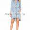 denim button down vintage dress new fashion woman denim dress