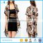 HHot summer floral print women kimono short sleeves tassel details kimino cardigan 2017