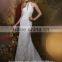 white full lace off shoulder A-line bridal chic wedding dresses