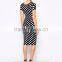 2016 Latest Body Conscious Polka Dot Maternity Dress With Cross Front