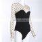 B33789A Autumn fashion long sleeve high collar cheap bodysuit