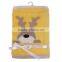 cute cartoon animal flannel fleece embroidered baby blanket