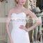 New Collected Simple Pleated Lace Up Strapless Organza Ruffled Skirt  Wedding Dress