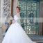 Elegant A-line Sleeveless Button Lace Applique Floor Length Satin Wedding Dress