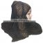 Hosiery Hijab Designs 2017 / Black Color Scarf With Golden Diamond Stone Work / Casual Wear Stole 2018 (scarves scarf stoles)