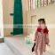 2020 autumn new girls red grid navy dress big collar dress Korean version