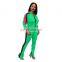 LAITE SET2083 2020 hot sales high quality cotton patchwork zipper-up 2 piece set women clothing two piece pants set