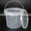 high quality food grade 2 Litre transparent plastic pail with lid and handle