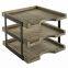 Wood Desktop Document Paper Organizer Collapsible Expandable Stacking Trays