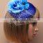 New Style Sinamay Base Fascinator Hat With Fabric Flower For Wedding Hair Accessories