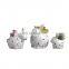 Wholesale Indoor Animal Spotted Rabbit Ceramic Mini Artificial Plant Potted Succulent Plants With Pot