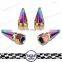 JDM Neo Chrome Spiked Aluminum Tire Air Valve Stem Caps for Car Truck Bike Wheel
