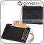 good quality genuine cow leather card holder change wallet coin purse with gold metal zip