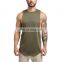 Army green Plain Tank top for men cotton spandex jersey tanks wholesale gym wear