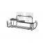 Oem Manufacturer Multifunctional Wall Mounted Metal Shower Towel Storge Shelf Bathroom Rack With Magic Sticker