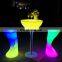 LED bar table for hotel outdoor bar stools led glow in dark plastic table