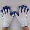 13 gauge white polyester knitted blue nitrile palm coated safety work gloves