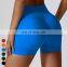 Custom Quick Dry Running Sportswear Yoga Shorts Womens Side Ribbed Butt Lifting High Waist Seamless Fitness Gym Yoga Shorts