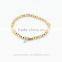 3 Pieces a Set Gold Plating Cube Beads Bracelet Fashion Simple DIY Bracelet