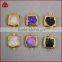 Small square druzy drusy connector jewelry accessory back and front facted pendant