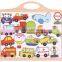 2015 fashion magic christmas gift wooden kids cars in a small write board can move and write fridge magnet