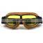 BJ-GT-011 New Arrival Adult Yellow Leather Goggles Glasses Vintage Motorcycle Helmet Eyewear