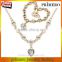 New 18K Gold & Silver Plated Crystal Heart Shape Fashion Jewelry Necklace Bracelet Sets