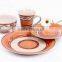 handmade porcelain dinnerware, hand printed dinnerware set