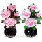 Wedding decor artificial LED silk fiber optic peony flowers lamp pot