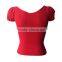 Fashion Style OEM Wholesale Women Short Sleeve Deep V-neck Crop Tank Top