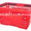 colorfull 58l plastic shopping basket with 2 wheels