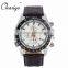 Chaxigo factory wholesale sport leather three eyes fashion design men chronograph watch