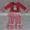 2016 wholesale baby girls fall winter cotton Santa embroidery Christmas boutique outfits