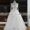 Real Works Boat Neck Long Sleeve Wedding Dresses 2015 Ball Gown