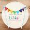 Triangle colorful Cake Pattern Paper Banner For Birthday Party Decoration
