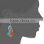 Fashion multicolor crystal studd tassel acrylic wooden beads drop earing valentine's day gift 2016