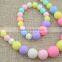 Baby Girls Round Shape Plastic Bead Candy Color Necklace Bracelet Set