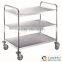 Cheap Restaurant Collection Stainless steel Dish Trolley Cart