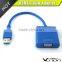 Vision new product for 2016 support win 7/8 blue 15cm USB 3.0 to VGA adapter