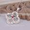 wholesale 925 sterling silver flower necklace with ruby stone