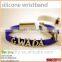 custom debossed embossed silk print ink-filled colourful silicone wristbadn bracelet