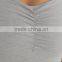 custom two colors plain 95% cotton 5% spandex fitness grey yoga wear