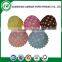 Pink color 40g/sm greaseproof cupcake cups with white polka dots